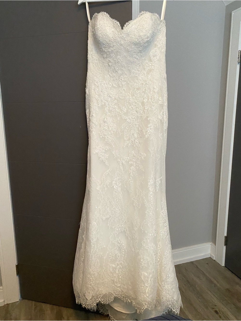 Christina Wu White Lace Strapless-Style Wedding Gown
